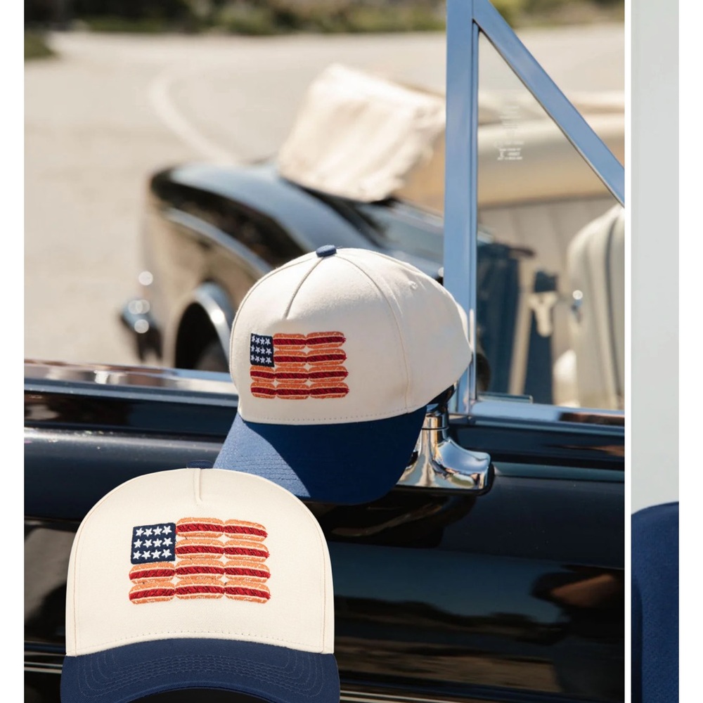 Navy and Cream Flag Embroidered Cap